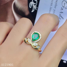 KJJEAXCMY boutique jewelry 925 sterling silver inlaid natural emerald green emerald gem ladies luxury ring support detection 2024 - buy cheap