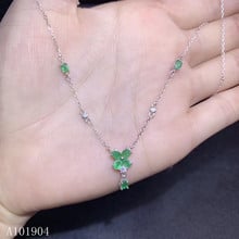 KJJEAXCMY-Colgante de GEMA de Esmeralda natural con incrustaciones de plata de ley 925, modelos de collares para mujer, prueba de soporte 2024 - compra barato