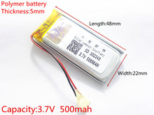 3.7V,500mAH,502248 PLIB; polymer lithium ion / Li-ion battery for GPS,mp3,mp4,mp5,dvd,,model toy 2024 - buy cheap