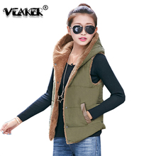 2018 Women Winter Warm Fleece Vest Thick Slim Hooded Vest Female Autumn Winter Fleece Vest Jackets 6 Colors M-3XL 2024 - buy cheap