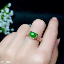 KJJEAXCMY Boutique-Anillo de Plata de Ley 925 con incrustaciones de piedras preciosas naturales de jaspe verde, anillo femenino con detección de soporte 2024 - compra barato