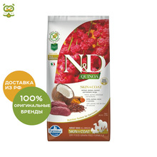 N&D Dog Grain Free Quinoa Skin & Coat корм для собак для кожи и шерсти, Оленина, 7 кг. 2024 - купить недорого