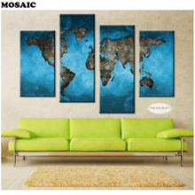 Mosaico de diamante 3d diy mapa do mundo completo quadrado pintura de diamante completo bordado ponto de cruz arte 4 peças 2024 - compre barato