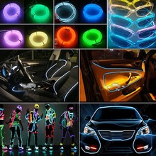 Fio de luz led flexível para decoração de automóveis, 3 metros, neon, à prova d'água, fio de tubo, lâmpada de montagem diy, decoração 2024 - compre barato