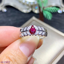 KJJEAXCMY boutique jewelryar-Anillo de Plata de Ley 925 con incrustaciones de rubí natural, anillo de lujo femenino, prueba de soporte 2024 - compra barato