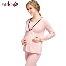 Fdfklak/Семейные костюмы; пижамы для беременных женщин; одежда для сна для беременных; сезон весна-осень; пижамы с длинными рукавами; Одежда для беременных; F2 2024 - купить недорого