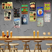 Tiki bar sinais de estanho placa de metal parede pub cozinha restaurante arte de decoração vintage poster de ferro quadros 2024 - compre barato