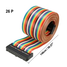 Uxcell 1pcs IDC 26/34/40 Pins Rainbow/Gray 128/148cm Length 2.54mm Pitch Dupont Flat Flexible Ribbon Jumper Cable With Connector 2024 - buy cheap