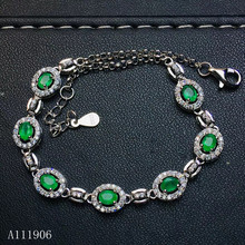 KJJEAXCMY Fine Jewelry 925 sterling silver inlaid natural emerald gemstone bracelet support recheck luxury 2024 - buy cheap