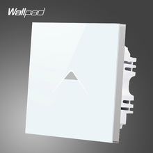 Wallpad-Interruptor de toma de corriente de pared, toma de corriente de vidrio blanco, 1 entrada, Reino Unido, 1 vía, envío gratis 2024 - compra barato