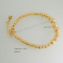 NEW YELLOW GOLD SOLID GP FILLED BRASS SCRUB DIFFERENT SIZE BALL 7.9" BRACELET/GREAT GIFT/ 2024 - buy cheap