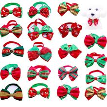 20pcs/lot  Christmas Small Dog Bow Ties Cat Dog Bowties Collar for Christmas Festival Dog Ties Dog Grooming Accessories 2024 - buy cheap