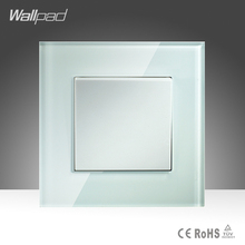 Gran oferta, 1 Gang 2 Way Wallpad Crystal Glass UK EU, interruptor de pared de luz con botón de doble Control 2024 - compra barato