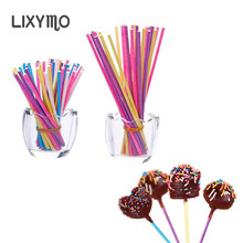 10CM 100PCS/PACK Cake Pop Lollipop Solid Paper Sticks  Multi Color Oven Use Baking Tools DIY Bakeware Biodegradable LIXYMO 2024 - buy cheap