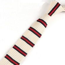 Mens Beige Striped Classical Knit Tie Slim Skinny Knitted Ties Groom Wedding Party Business Necktie ZZLD701 2024 - buy cheap