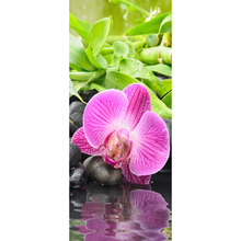 Adesivos de parede roxo borboleta orquídea spa flores murais adesivos de porta papel de parede decalques decoração para casa aug083005 2024 - compre barato