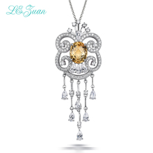 L & zuan ожерелья из стерлингового серебра 925 пробы Подвески для женщин 3.79ct натуральный цитрин романтические ювелирные изделия Collana Girocollo P0064-W05 2024 - купить недорого