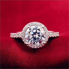 Anillos de boda chapados en plata para mujer joyería redonda bague bisutería para mujer anillo de compromiso 2024 - compra barato