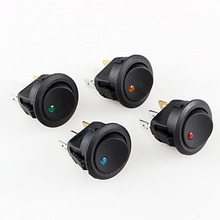 Interruptor de luz led de ponto prático para barco, automóvel, 4 tamanhos, 12v, liga/desliga, 6a/125v, 3a/250v, 4 cores, azul, vermelho, laranja e verde
