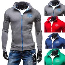 2018 New Fashion Men's Hoodies Tracksuit Casual Drawstring Solid Color Long Sleeve Sweatshirt Male Zipper Slim Plus Size Hoodie 2024 - buy cheap