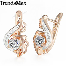 Trendsmax Earrings For Women 585 Rose Gold Swirl Shaped Cubic Zirconia Cz Women Earrings Jewelry Gifts KGE104 2024 - buy cheap