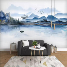 Fondo de pared de paisaje de tinta, mural de Producción Profesional de fábrica, papel tapiz al por mayor, póster, pared de fotos 2024 - compra barato