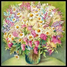 Blooming Flowers in Vase I - Counted Cross Stitch Kits - DIY Crafts Handmade Needlework Embroidery 14 ct Cross Stitch Sets 2024 - buy cheap