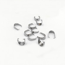500 PCS Stainless Steel Pendant Clips Clasps Oval Buckle Bail Beads Pendant Connectors DIY Findings For Jewelry Making 2024 - buy cheap