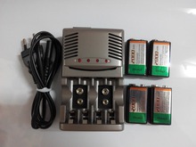 SHSEJA-Juego de baterías recargables NiMH de buena calidad, 4 unidades, 2000mah, 9V, cargador de batería Universal de 9v, aa y aaa 2024 - compra barato
