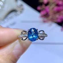 KJJEAXCMY fine jewelry 925 sterling silver inlaid natural blue topaz female ring support test 2234 2024 - buy cheap