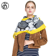 FS Cotton Linen Scarf Sunflower Tassel Pashmina Wraps Shawls Women Ethnic Style 2018 Long Luxury Brand Scarves Winter Wram 2024 - buy cheap