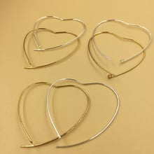 50 PCS 40*42mm Fashion Metal Brass Heart Ear Hook Clasp Charms Earring Wires Findings For Women DIY Jewelry Making 2024 - buy cheap