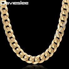 Davieslee Cut Cuban Curb Link Necklace Womens Mens Chain Yellow Gold Filled GF 4.5mm DGN438 2024 - buy cheap