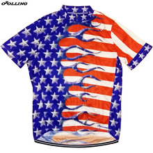 New 2018 USA Flag OROLLING Team Cycling Jersey Customized Road Mountain Race Top Classical 2024 - buy cheap