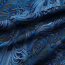 High quality yarn dyed jacquard brocade peacock blue fabric used for women dress clothing skirt table cloth by 100x75cm 2024 - buy cheap