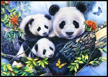 Embroidery Counted Cross Stitch Kits Needlework - Crafts 14 ct DMC color DIY Arts Handmade Decor - Panda Family 2024 - buy cheap