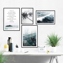 Canvas Painting Nordic Sea Forest Landscape Hipster Wall Art Modern Posters Prints Wall Pictures For Living Room Decoration 2024 - buy cheap