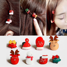 Lovely Christmas and New Year Mini Claws Cute Cartoon Round Button Small Grasp Girls Hair Accessories 2024 - buy cheap