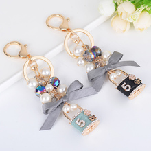 Fashion Bowknot Keychain Bag Pendant With Lock for Bag Key Holder Women Bag Flower Charm Key Chain Buckle Key Ring CH970 2024 - buy cheap