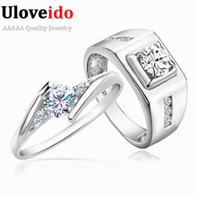 Uloveido Love Ring Silver Color Couple Rings Women and Men Jewelry Wedding Band Mens Ring Anelli Bagues Dropshipping 40% J473 2024 - buy cheap