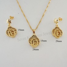 MIN ORDER IS ONE PIECE YELLOW GOLD GP 18" NECKLACE CUTE LETTER LETTERS INITIAL INITIALS D E J T V  PENDANT STUD EARRING SET 2024 - buy cheap