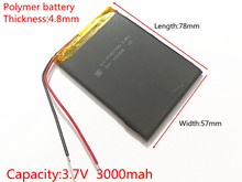 Bateria de polímero de 3000 mah 3.7 V 485778 casa inteligente MP3 alto-falantes Li-ion bateria para dvr, GPS, mp3, mp4, telefone celular, telefone celular speaker 2024 - compre barato