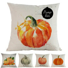 Hello Autumn Pumpkin Harvest Season Happy Thanksgiving Day Linen Pillow Case Home Sofa Decorative Cushion Cover Holiday gifts 2024 - buy cheap