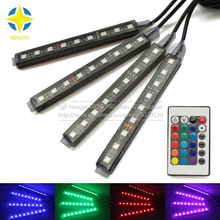 4pcs/set 7 Color LED Car Interior Lighting Kit car styling interior decoration atmosphere light and Wireless Remote Control 2024 - buy cheap