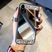 Tempered Glass Mirror Rhinestone Case For Huawei Honor 10 9 Lite P Smart 2019 Nova 3 2s 3i P20 Lite P30 Pro P30Lite Mate 20Pro 2024 - buy cheap