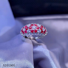 Женское кольцо KJJEAXCMY, из стерлингового серебра 925 пробы с инкрустированным натуральным Рубином, с функцией обнаружения 2024 - купить недорого