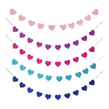 Banderines de fieltro con forma de corazón para decoración de fiestas, banderines para eventos de boda, 110 pulgadas, novedad 2024 - compra barato