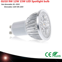 50pcs DHL Super Bright 9 W 12 W 15 W GU10 LED lamp 110 V 220 V Dimmable Led Spotlight warm / Natural / Cools White GU10 LED lamp 2024 - buy cheap