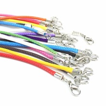 25 Pcs/lot DIY Handmade 2 mm Leather Multi Color Braided Rope cords Necklaces & Pendant Findings Lobster Clasp String Cord 2024 - buy cheap