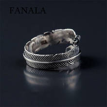 Женское кольцо унисекс FANALA, модное повседневное кольцо с вырезами и листьями, серебряное кольцо для свадьбы 2024 - купить недорого